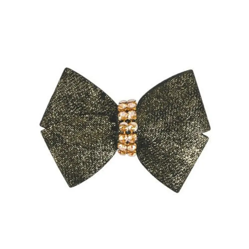 Black Glitzerati Nouveau Bow Hair Bow Barrette