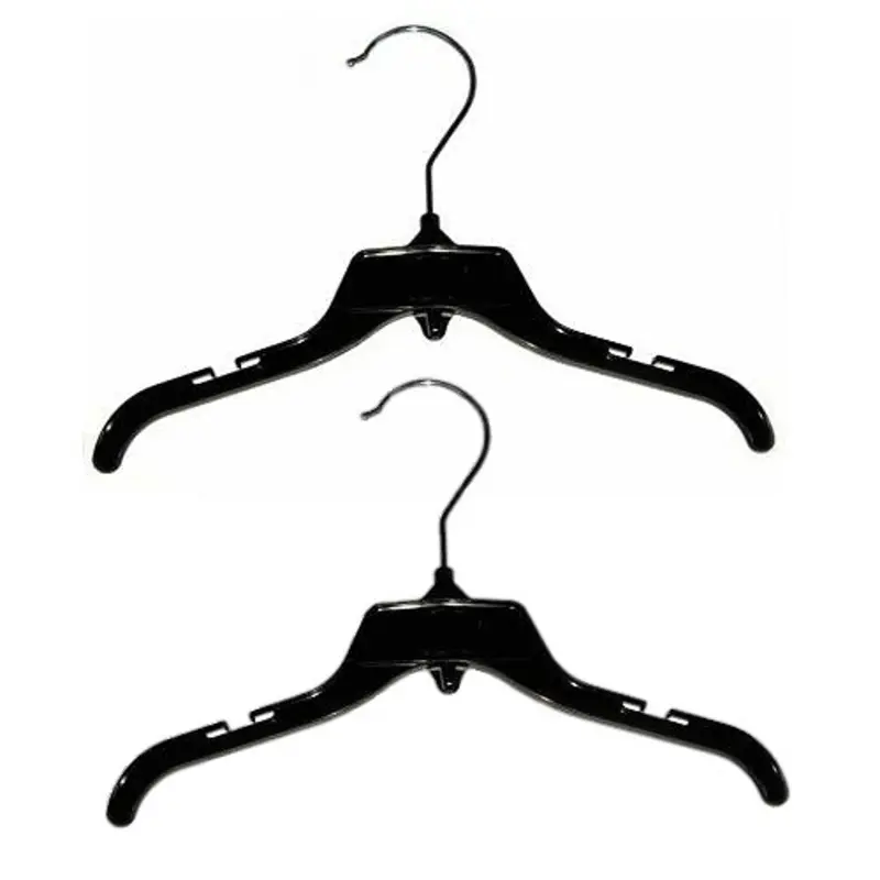Black Plastic Small Clothes Hangers - Set of 2