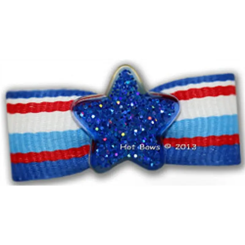 Dog Bow Barrette  - Spangled Salute Bands