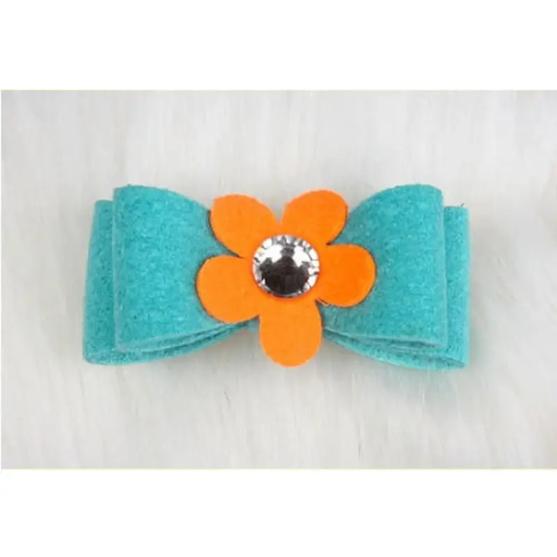 Secret Garden Flower Hair Bow Barrette - Custom TW   1 X 3/8
