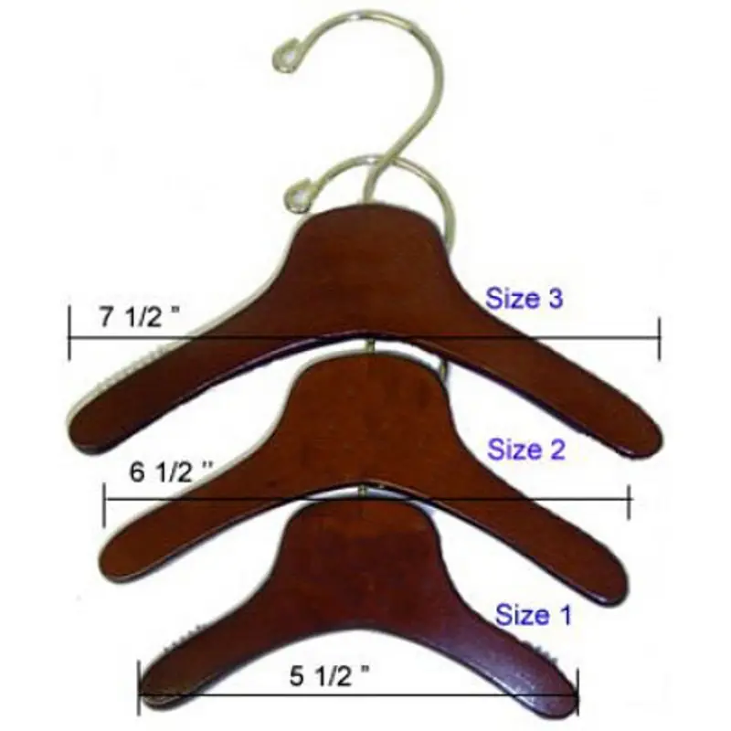 Wooden Dog Hangers - Solid Wood with Mahogany - 3 Sizes Size 1