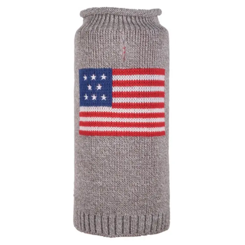 American Flag Roll Neck Dog Sweater