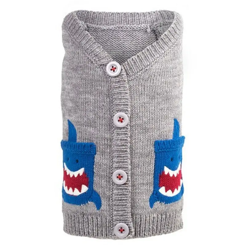 Blue Shark Dog Cardigan Sweater