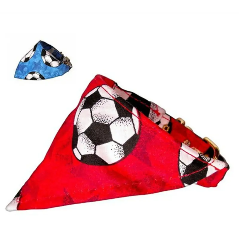 Dog Collar Bandana - Soccer Red, 12, LAST ONE