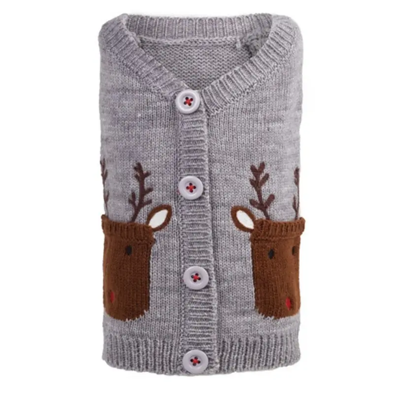 Holiday Reindeer Dog Cardigan Sweater
