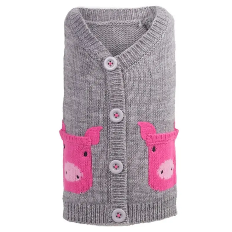 Pink Piggy Dog Cardigan Sweater
