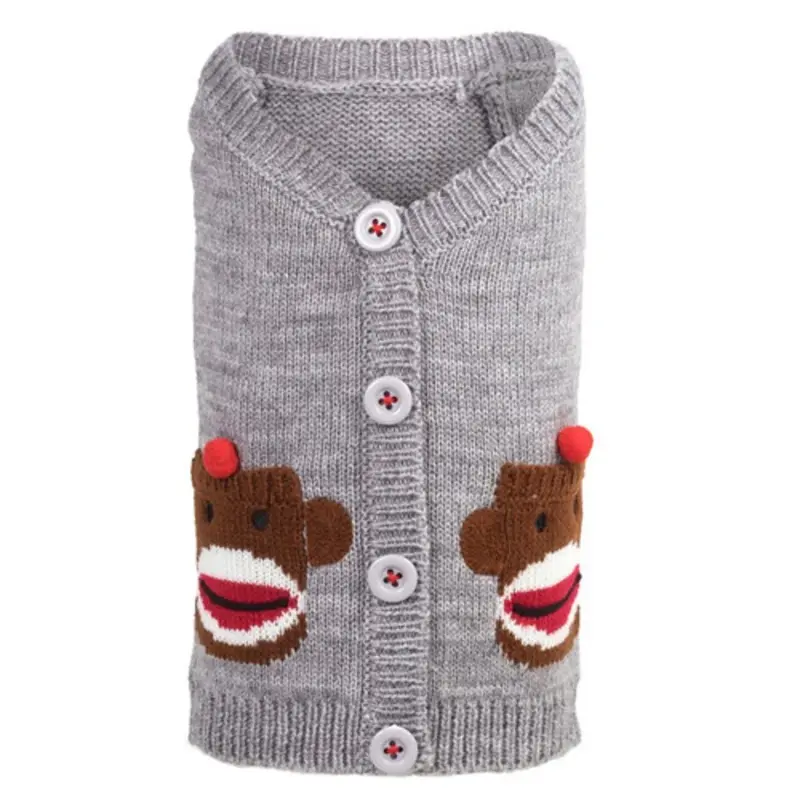 Sock Monkey Dog Cardigan Sweater