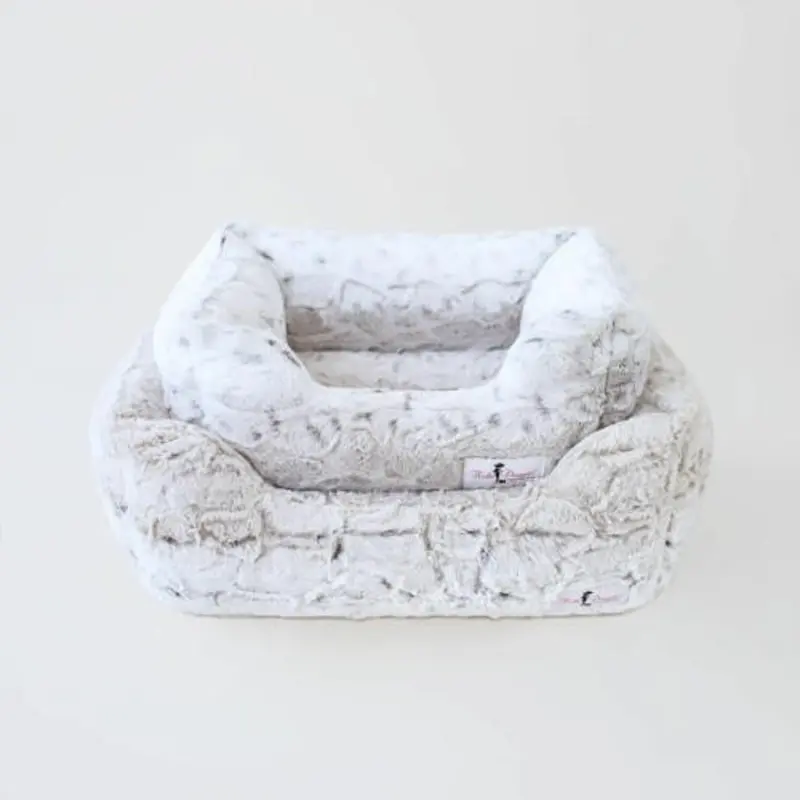 Designer Deluxe Dog Bed - Pearl Leopard Small