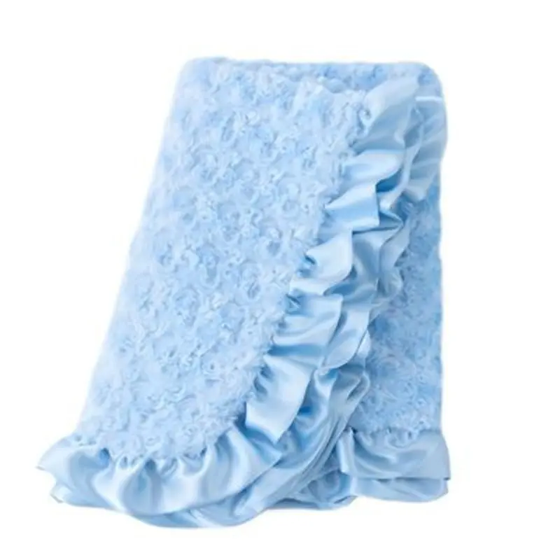 Baby Pet Dog Ruffle Blanket - Baby Blue Small