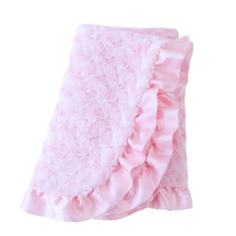 Baby Pet Dog Ruffle Blanket - Baby Pink Small