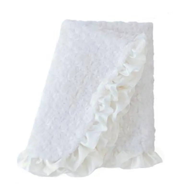 Baby Pet Dog Ruffle Blanket - Cream Small