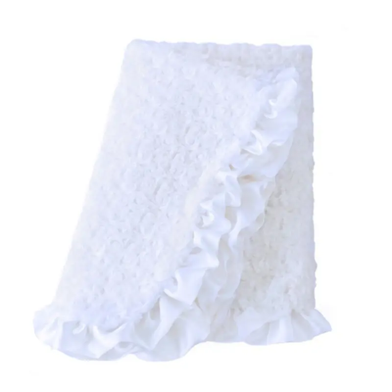 Baby Pet Dog Ruffle Blanket - White Small