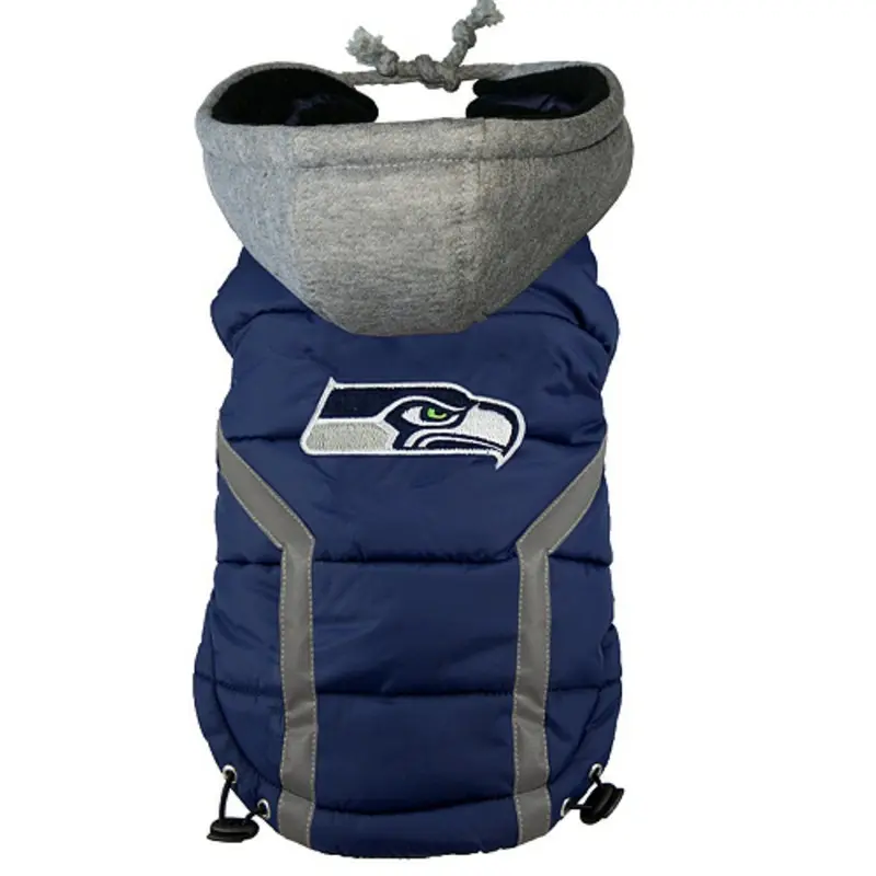 NFL Seattle Seahawks Licensed Dog Puffer Vest Coat - S - 3X Small