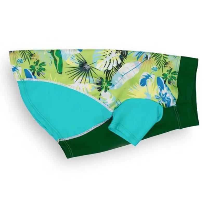 Tropical Treasure Green Sun Protective Lightweight Dog Shirt