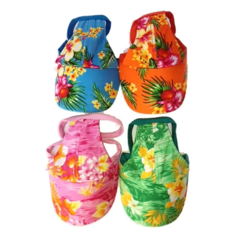 Hawaiian Print Dog Visor Cap XSmall