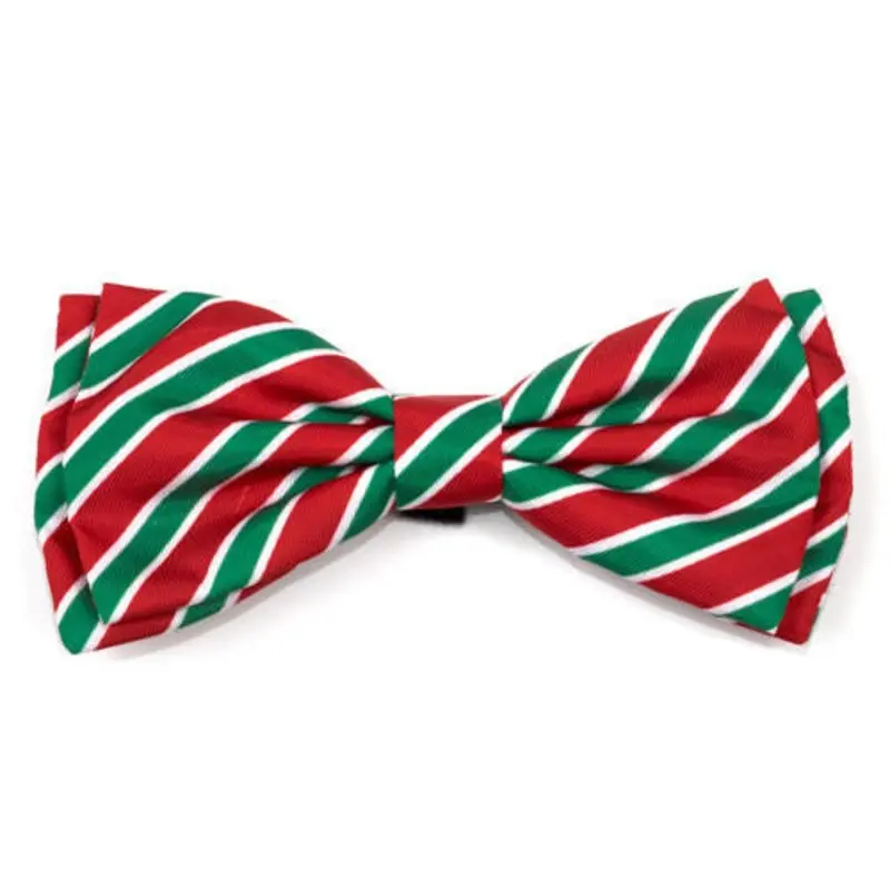 Holiday Stripe Dog Bow Tie Small