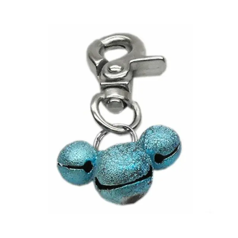 Triple Bells for Dog or Kitty Cat Collar or Harness - Aqua One Size