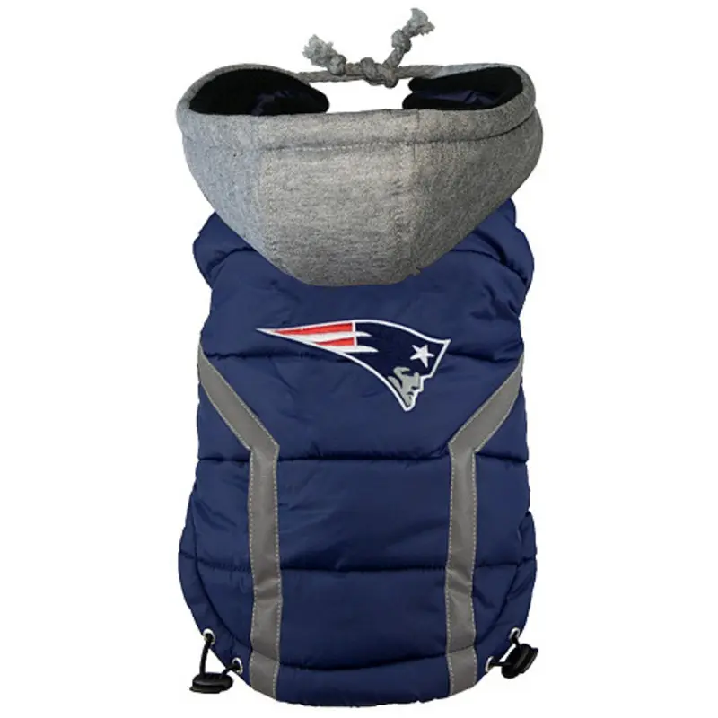 NFL New England Patriots Licensed Dog Puffer Vest Coat  S-3X Small