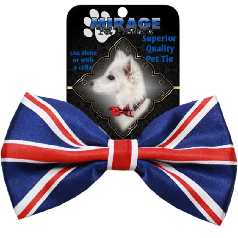 Big Dog Bow Tie British Flag For Necks 10-18 inches
