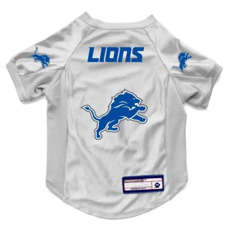 Detroit Lions White Pet Dog Stretch Jersey