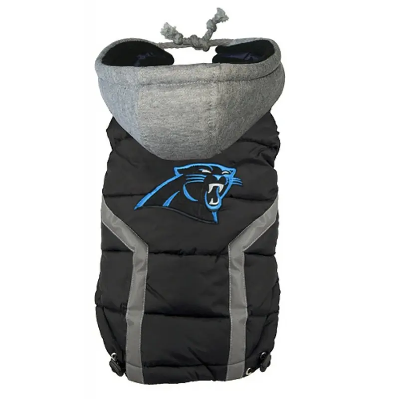NFL Carolina Panthers Licensed Dog Puffer Vest Coat - S - 3X Small