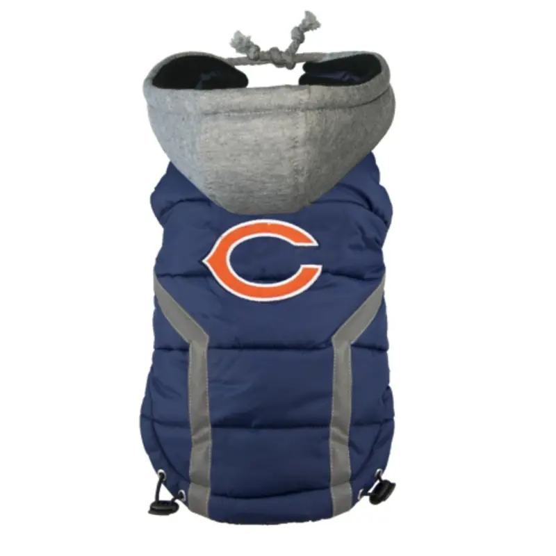 NFL Chicago Bears Licensed Dog Puffer Vest Coat - S - 3X Small