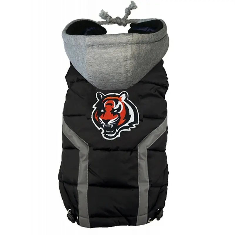 NFL Cincinnati Bengals Licensed Dog Puffer Vest Coat- S - 3X Small