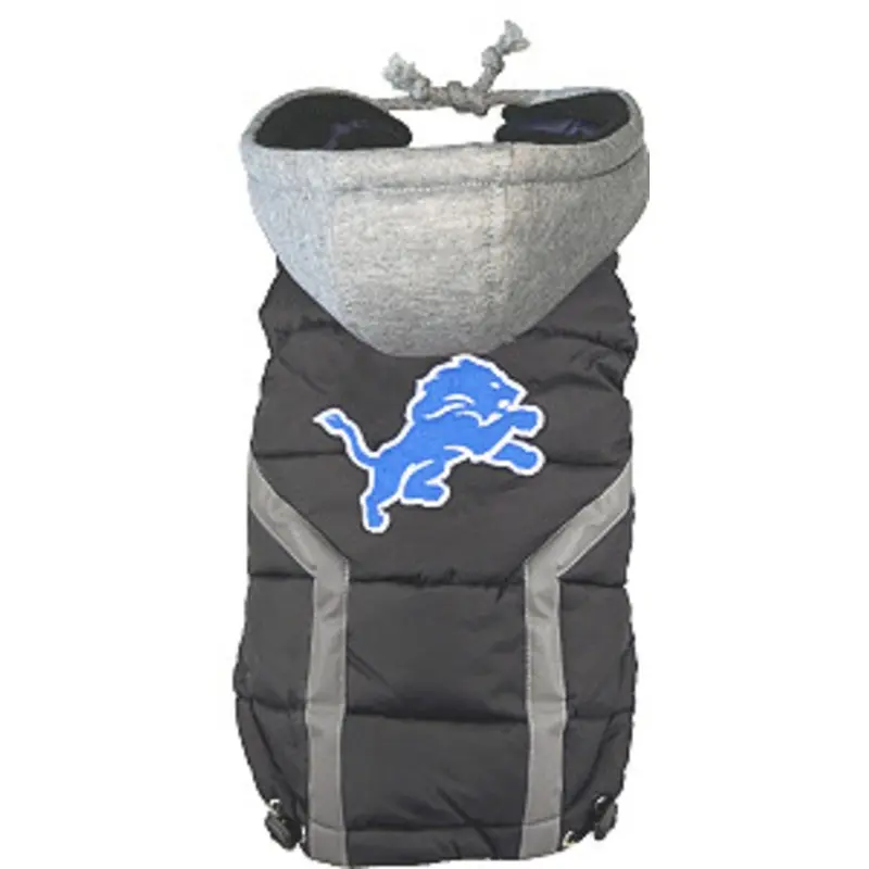 NFL Detroit Lions Licensed Dog Puffer Vest Coat - S - 3X Medium