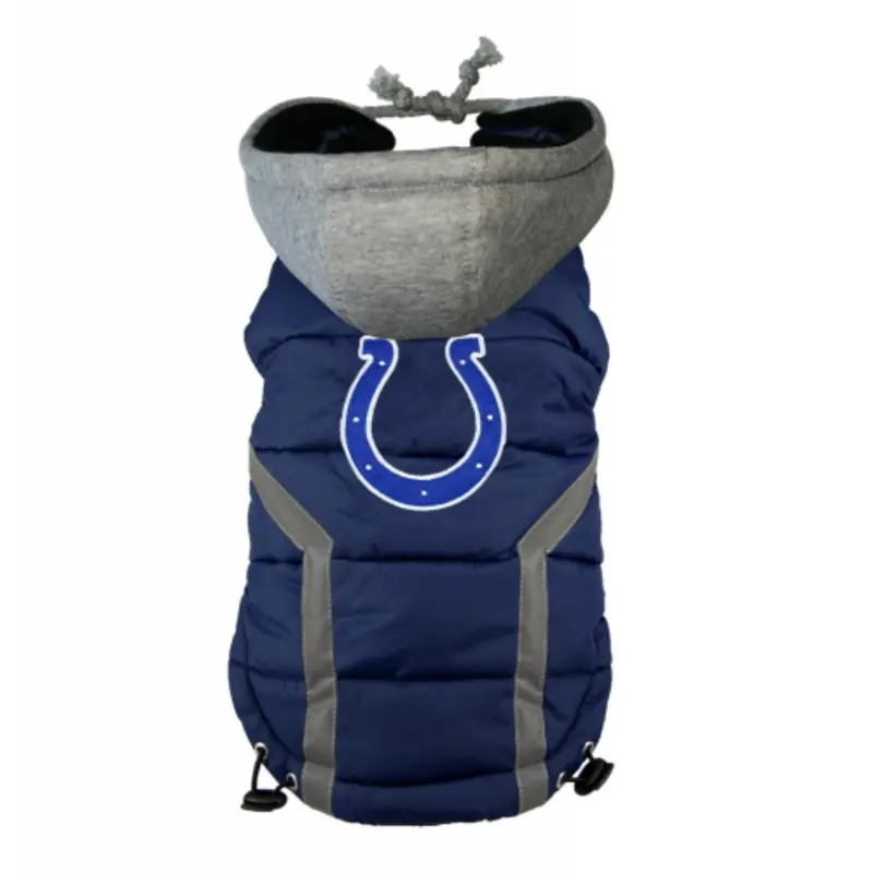 NFL Indianapolis Colts Licensed Dog Puffer Vest Coat, S- 3X Small