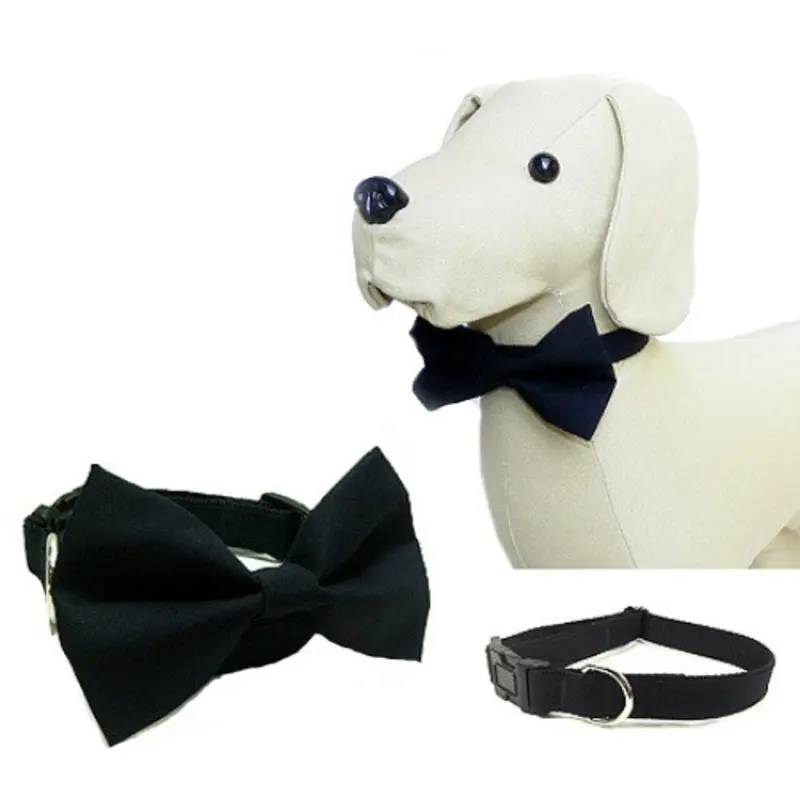 Black Formal Dog Bow Tie Collar XS