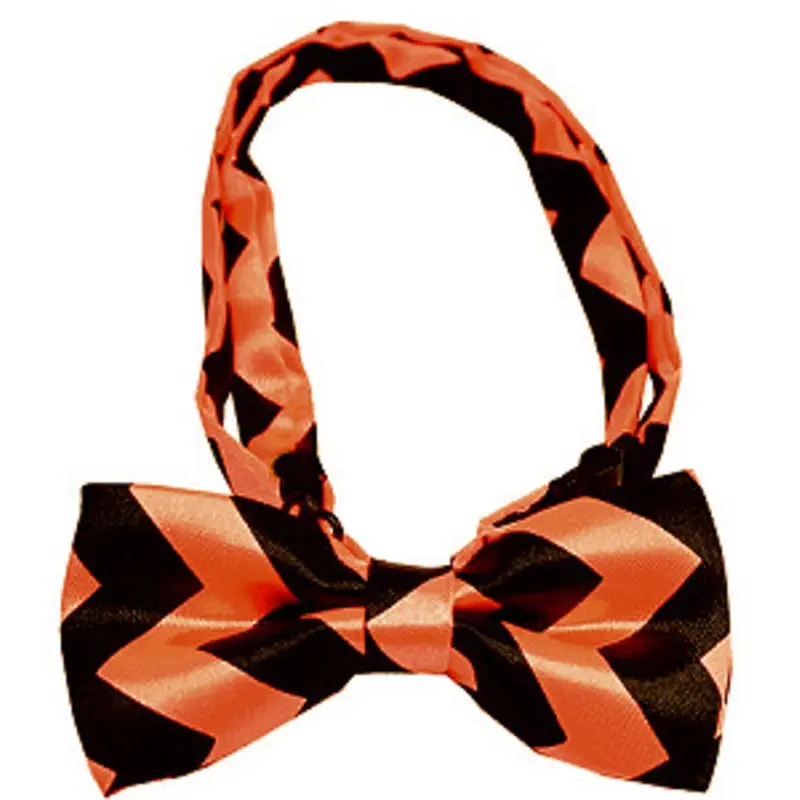 Black & Orange Chevron Dog Bow Tie - Small & Medium