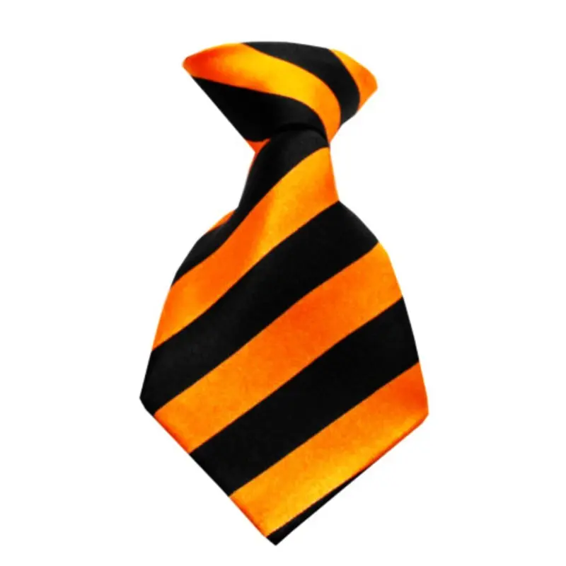 Black & Orange Stripe Dog Neck Tie One Size