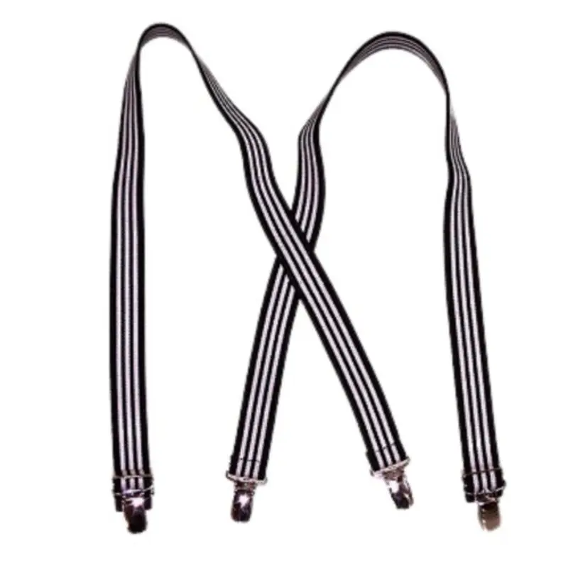 Black & White Striped Dog Suspenders - Medium - Large Dogs Medium
