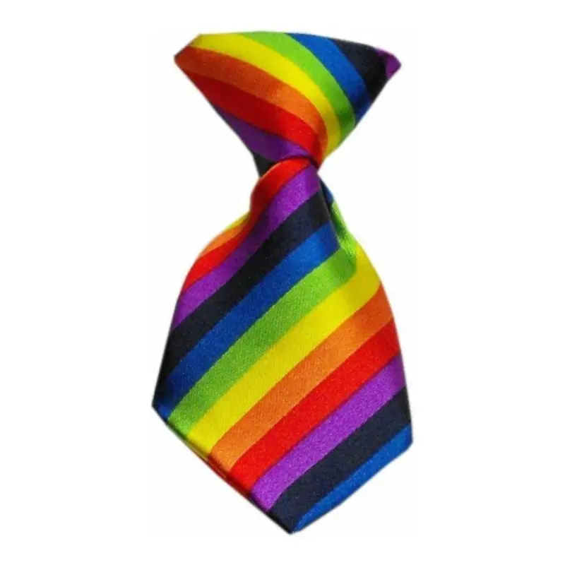 Rainbow Stripe Dog Neck Tie One Size