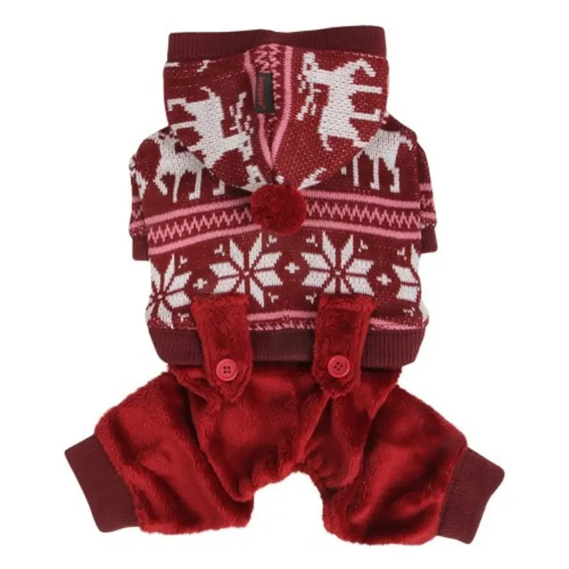 Reindeer Dog Jumpsuit by Puppia Wine, S