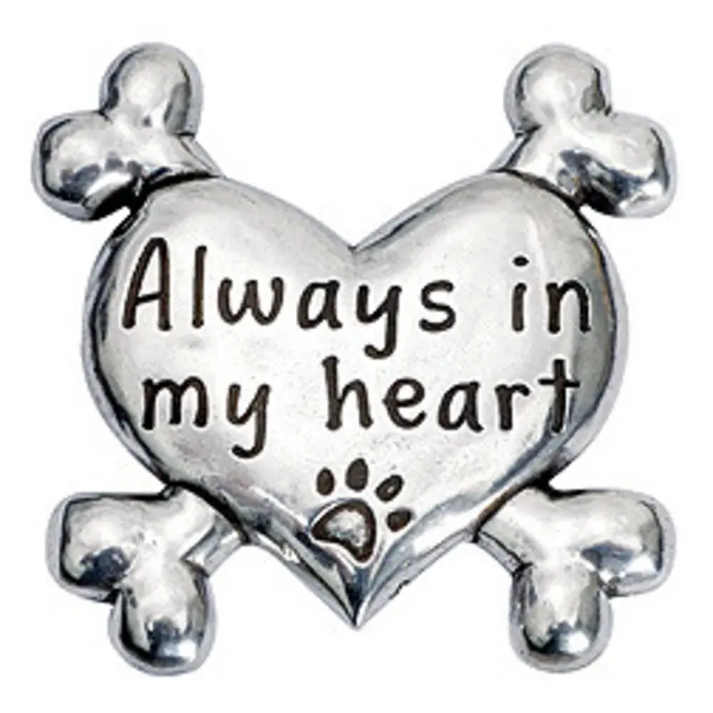 Pewter Heart Dog Magnet - Always in My Heart