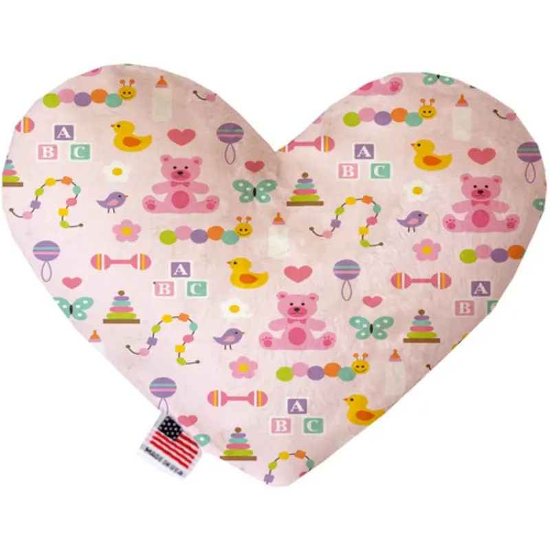 Baby Girl Bone or Heart Dog Toy, More Sizes