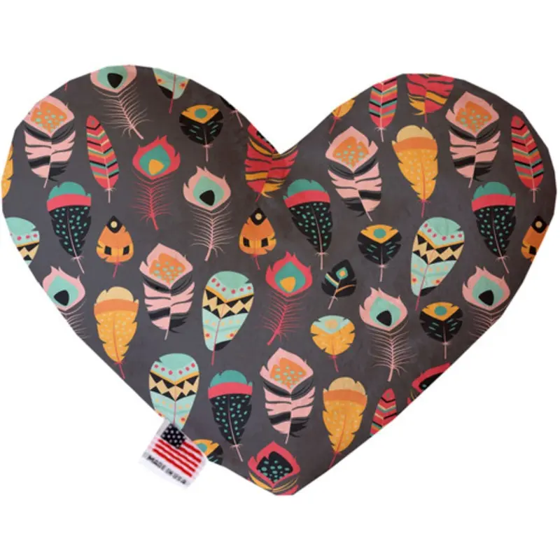 Gray Feathers Wanderlust Bone or Heart Dog Toy, More Sizes