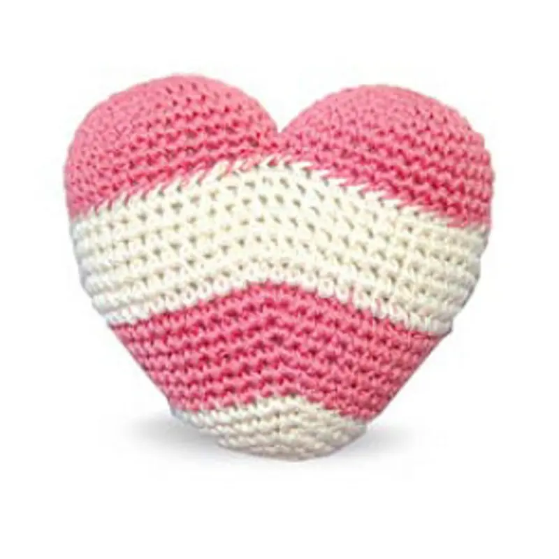 Stripy Heart PAWer Squeaker Dog Toy One Size