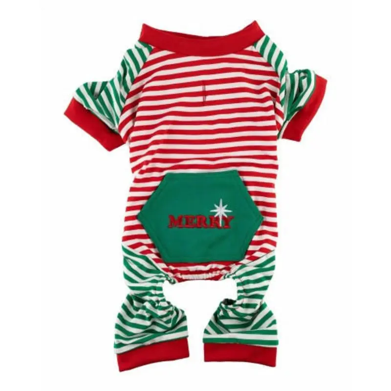 Christmas Stripe PJ Red/Green Dog Pajamas