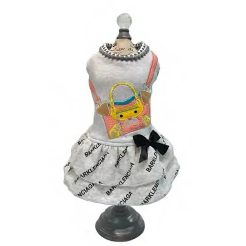 Designer Barklenciaga Peach City Dog Dress XS