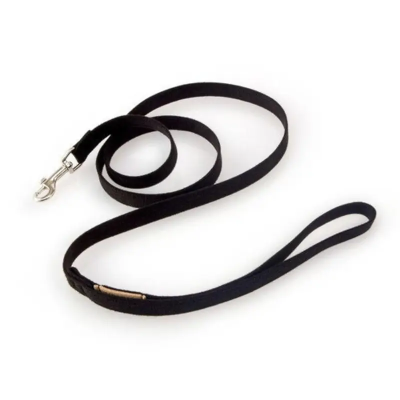 Plain Ultrasuede Dog Leash - Black