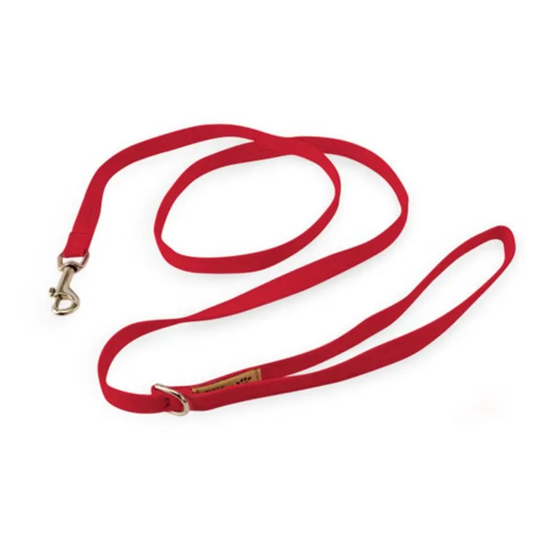 Plain Ultrasuede Dog Leash - Red