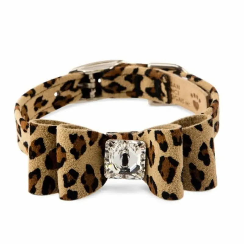 Big Bow Dog Collars - Cheetah Medium   11 - 12.5" neck
