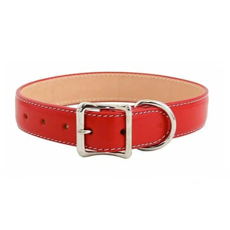 Dover Court Leather Dog Collar - Red 1/2 x 8
