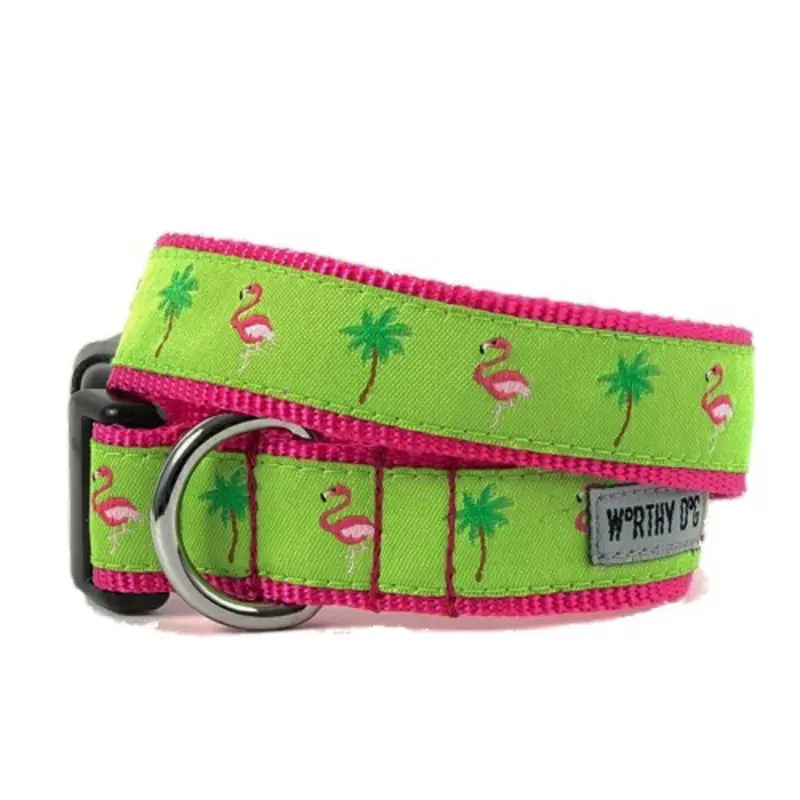 Flamingos Pet Dog Collar & Optional Lead
