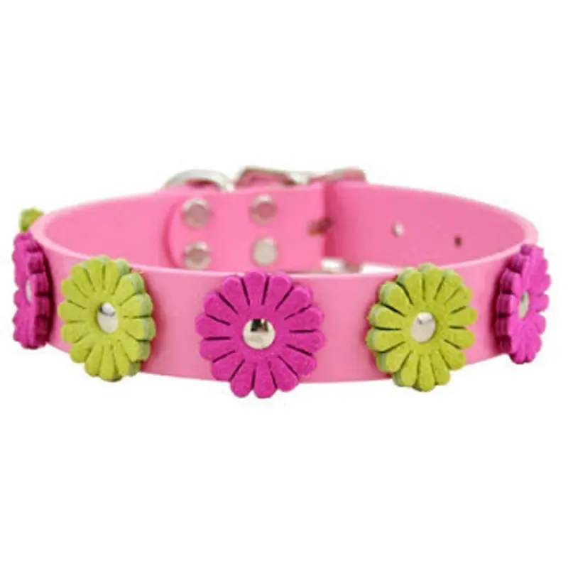 Pink Flower Collection Dog Collars & Leashes 1/2 x 6