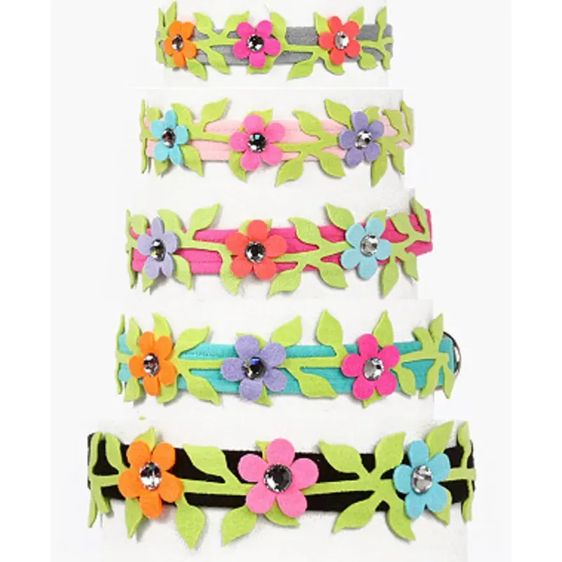 Secret Garden Collection 1/2" Ultra Suede Dog Collars Teacup (5.5-7")