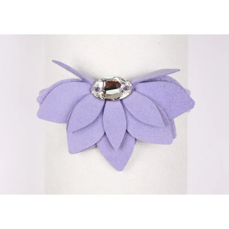 Water Lily Ultrasuede Dog Collar by Susan Lanci - French Lavender - In Stock M