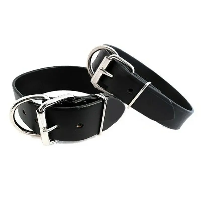 Wide Black Tuff Stuff Dog Collars, 1 1/4" or 2"